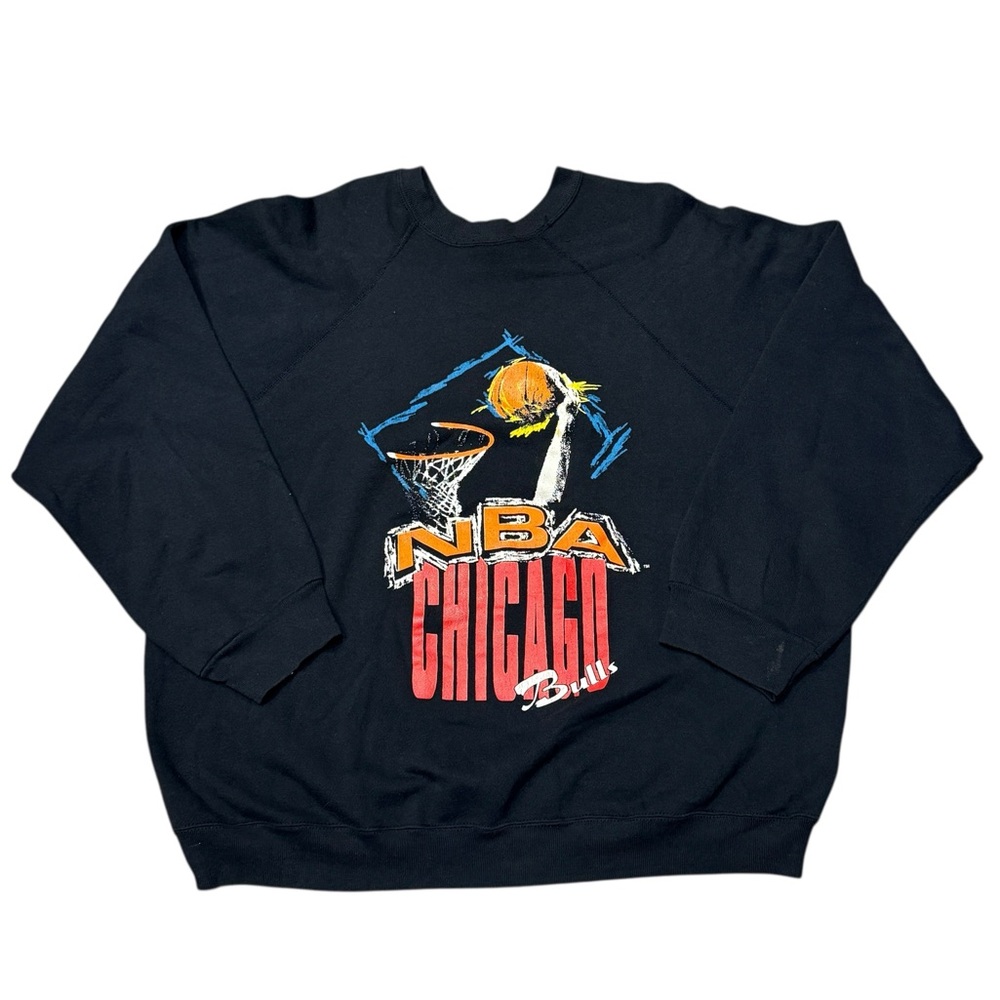 Vintage Jostens Chicago Bulls Single Stitch Black Sweatshirt Men’s Sz 3XL